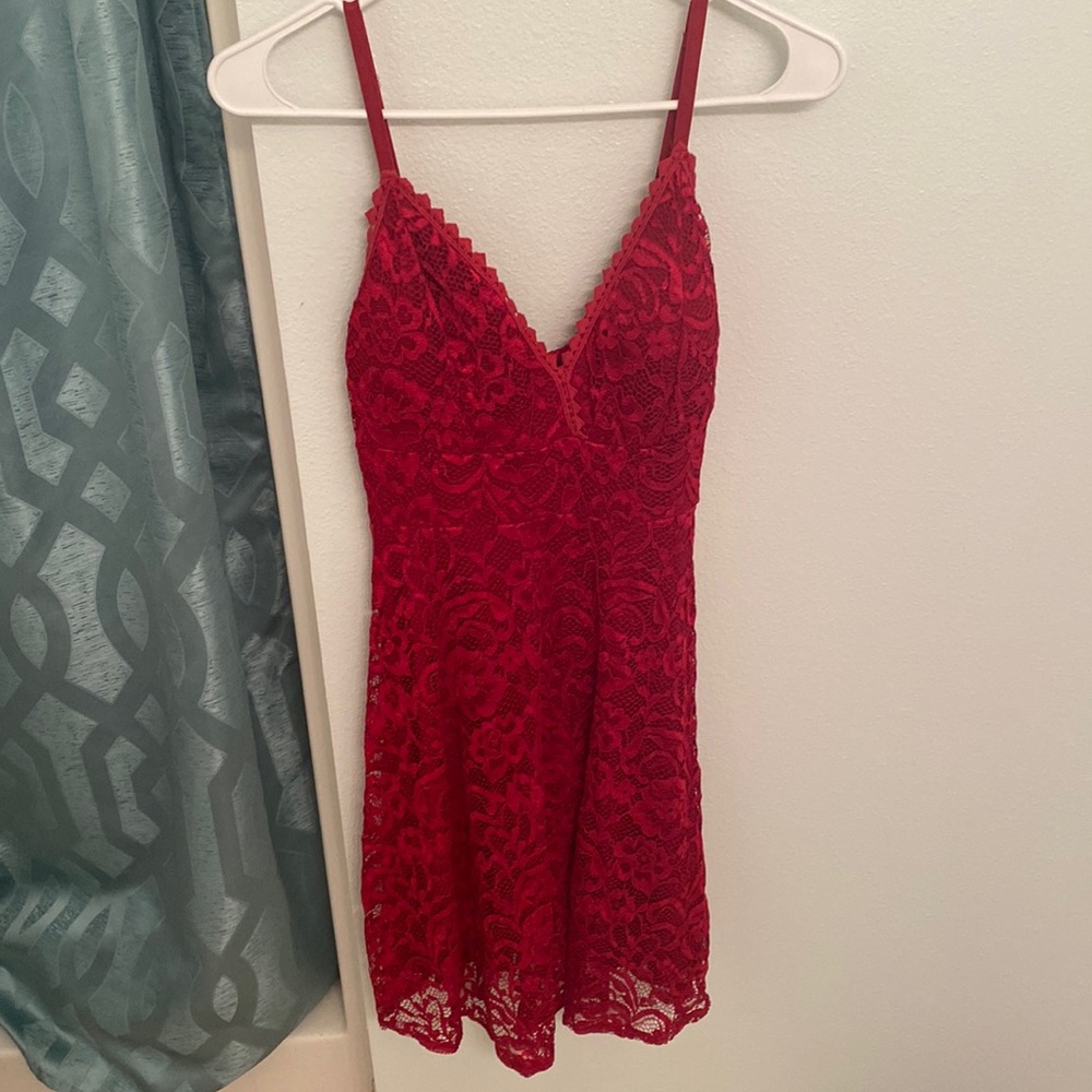 Red Homecoming Dress Lace